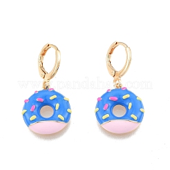 Enamel Donut Dangle Leverback Earrings&nbsp;EJEW-N012-101