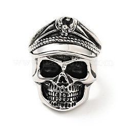316 Stainless Steel Skull Finger Ring&nbsp;RJEW-C030-07A-AS