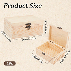 Wood Keepsake Box Gift Cases with Metal Clasps and Hinged Lid&nbsp;CON-CL0001-11