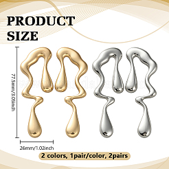 2 Pairs 2 Colors Alloy Stud Earrings for Women&nbsp;EJEW-GO0002-11