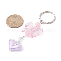 Acrylic Heart with Bowknot Keychains&nbsp;KEYC-JKC00612-03