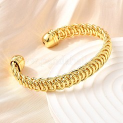 Brass Cuff Bangles for Women&nbsp;BJEW-F498-07G