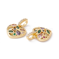Rack Plating Brass Micro Pave Colorful Cubic Zirconia Pendants&nbsp;ZIRC-C040-16G