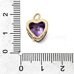 Brass Micro Pave Cubic Zirconia Pendant&nbsp;KK-CJC0013-11G-RS