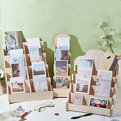 3 Sets 3 Styles Wood Postcard Display Riser Stands&nbsp;ODIS-UN0001-12