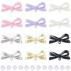 24Pcs 6 Colors Alloy Stud Earrings Findings&nbsp;FIND-SC0016-80