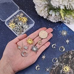 50Pcs 10 Styles Rack Plating Alloy Pendants&nbsp;FIND-SC0023-71