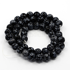 Natural Snowflake Obsidian Beads Strands&nbsp;G-G515-4mm-01