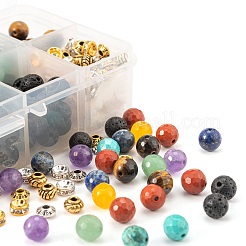 285Pcs 14 Style Natural Mixed Faceted Round Gemstone Beads&nbsp;G-LS0001-58