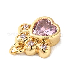 Rack Plating Brass Pave Cubic Zirconia Charms&nbsp;KK-O142-58G-01