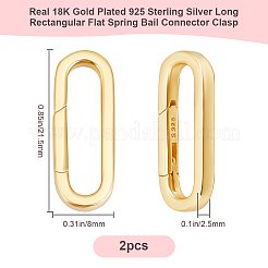 2Pcs 925 Sterling Silver Spring Gate Rings&nbsp;STER-BBC0008-03G