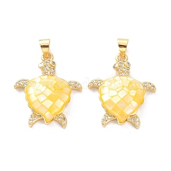 Real 18K Gold Plated Brass Micro Pave Clear Cubic Zirconia Pendants&nbsp;KK-D004-05G-M01