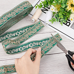 Ethnic Style Embroidery Polyester Ribbons&nbsp;OCOR-WH0060-33A
