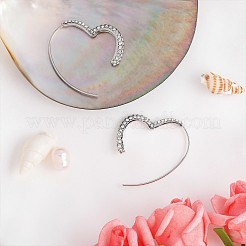 Brass Heart Dangle Earrings with 925 Sterling Silver Pins for Women&nbsp;JE1092A