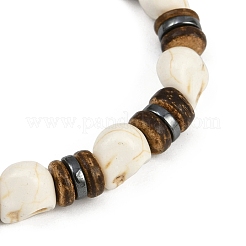 2Pcs Natural Coconut & Synthetic Turquoise & Non-magnetic Synthetic Hematite Beads Stretch Bracelets for Men Women&nbsp;BJEW-JB12133