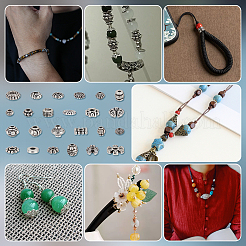 1200Pcs 24 Styles Tibetan Style Alloy Spacers Beads&nbsp;TIBEB-PH0005-09