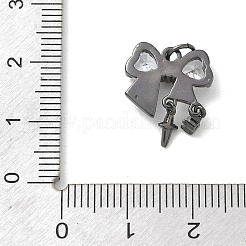 Brass Micro Pave Clear Cubic Zirconia Pendants&nbsp;CU-CBA9FFD-03B