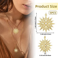 5Pcs Brass Micro Pave Cubic Zirconia Pendants&nbsp;ZIRC-SZ0005-73