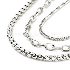 304 Stainless Steel Triple Layer Chains for Jeans Pants&nbsp;AJEW-E049-01P