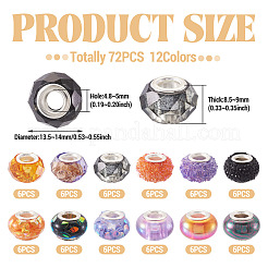 72Pcs 12 Colors Halloween Theme UV Plating Resin European Beads&nbsp;RESI-TA0004-87