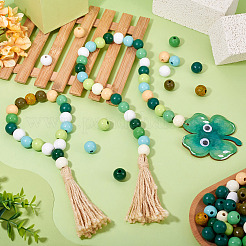 180Pcs 12 Styles Wood European Beads&nbsp;WOOD-TA0002-78