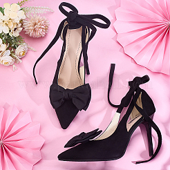 2Pcs Bowknot Satin Face with Iron Shoe Buckle Clips&nbsp;FIND-PH0028-06C