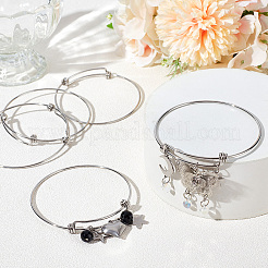 10Pcs Adjustable 304 Stainless Steel Bangles Making &nbsp;MAK-BBC0001-16