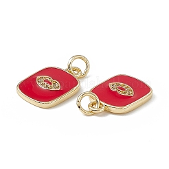 Brass Micro Pave Cubic Zirconia Charms&nbsp;KK-E068-VB436-2