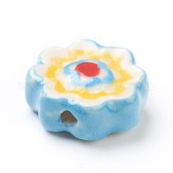 Handmade Porcelain Flower Beads Strands&nbsp;PORC-G006-14A