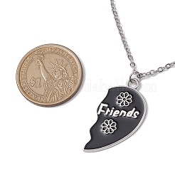 Couple Heart BFF Matching Alloy Enamel Pendant Necklaces&nbsp;NJEW-JN05036