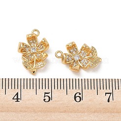 Brass Micro Pave Clear Cubic Zirconia Pendants&nbsp;KK-P355-02G