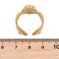 Shell Shape 304 Stainless Steel Cuff Ring Components&nbsp;SA-CBA098D-03G-A