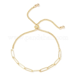 Brass Paperclip Chains & Curb Chains Slider Bracelets for Women&nbsp;BJEW-JB11809
