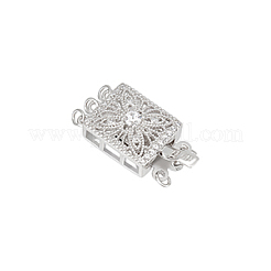 1Pc Sterling Silver with Clear Cubic Zirconi Box Clasps&nbsp;FIND-BC0013-93A
