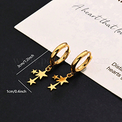 Stainless Steel Star Hoop Earrings&nbsp;RH0500