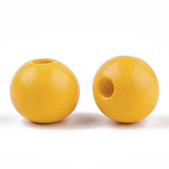 Painted Natural Wood Beads&nbsp;WOOD-S049-05I