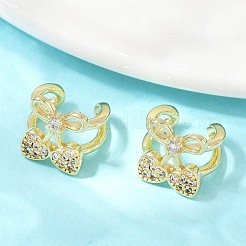 Brass Micro Pave Clear Cubic Zirconia Cuff Earrings&nbsp;EJEW-Q045-02G