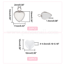 50Pcs 304 Stainless Steel Pendant Cabochon Settings&nbsp;STAS-UN0042-61