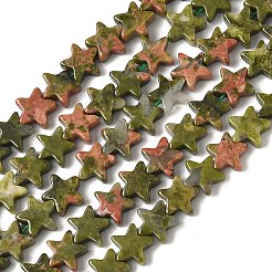 Natural Unakite Beads Strands&nbsp;G-F817-A11-01