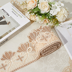 5Yards Polyester Wavy Lace Trim Ribbon&nbsp;SRIB-GF0001-44B