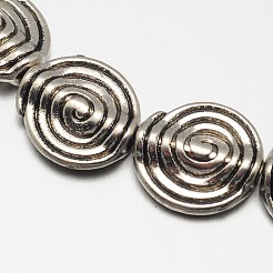 Tibetan Style Flat Round/Vortex Alloy Bead Strands&nbsp;TIBEB-O007-10-NR