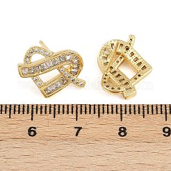 Brass Micro Pave Cubic Zirconia Stud Earrings for Women&nbsp;EJEW-K312-01G