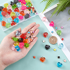 108Pcs 18 Style Heart Charm Kit for DIY Jewelry Making&nbsp;DIY-PH0005-53