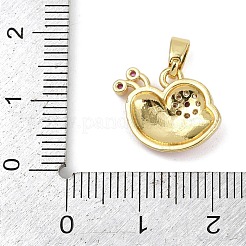 Brass Micro Pave Cubic Zirconia Enamel Pendants&nbsp;KK-L231-05G