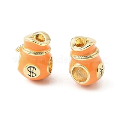 Money Bag Brass Enamel European Beads&nbsp;KK-CBA9CBD-17G