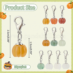 Natural Gemstone Autumn Pumpkin Pendant Locking Stitch Markers&nbsp;HJEW-AB00610