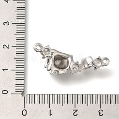Brass Pave Clear Cubic Zirconia Connector Charms&nbsp;KK-K388-69P
