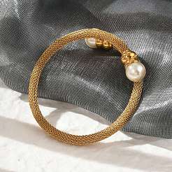 304 Stainless Steel Adjustable Bangles&nbsp;BJEW-Z087-13G