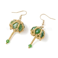 Transparent Electroplate Glass & Seed Glass Beads Dangle Earrings&nbsp;EJEW-MZ00714-04