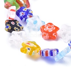 Star Handmade Millefiori Glass Beads Strands&nbsp;LK-R004-33